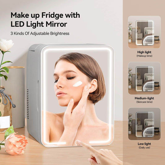 Mini Refrigerator 10L Makeup Fridge WIth Mirrored Door AS010-10L-Cooling & Heating