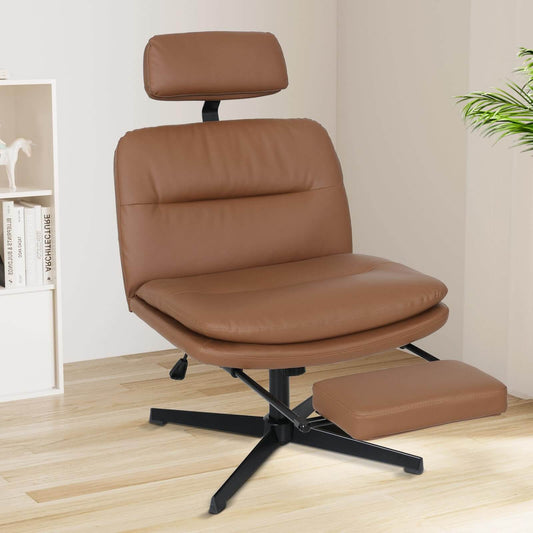 Armless Cross Legged Desk Chair with Headrest&Footrest OC202