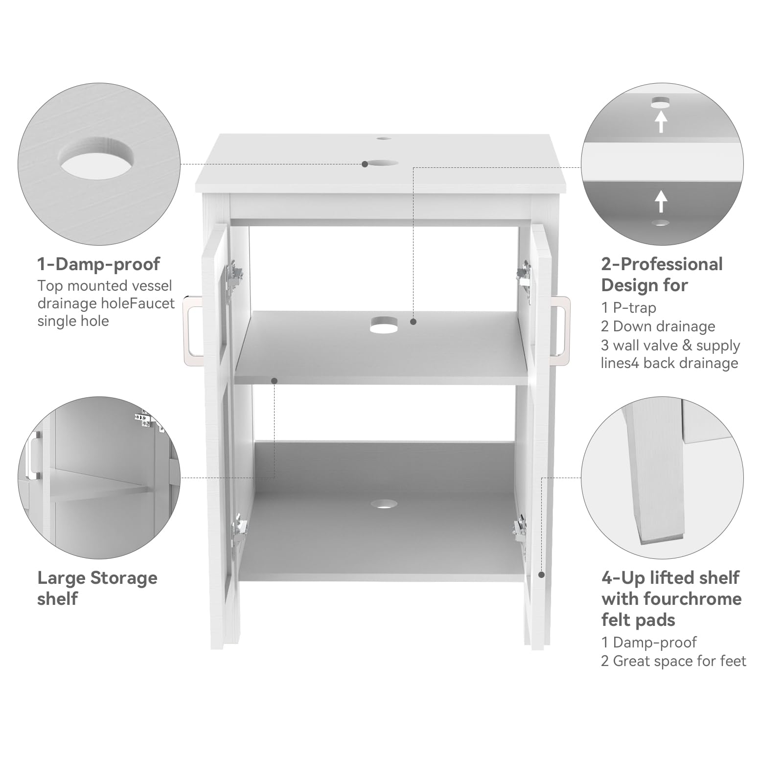  Elecwish Bathroom Vanity HW1120-WH features display