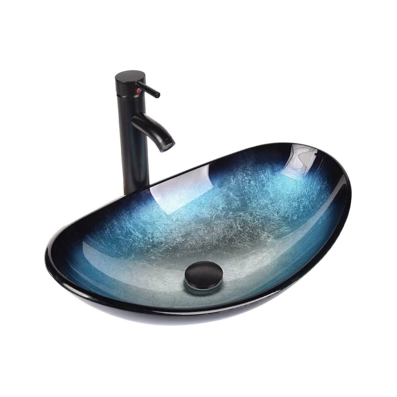 Blue Boat Vessel Sink