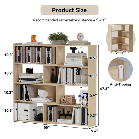 Corner Bookcase Shelf Cube Bookshelf with 4-Tier Adjustable Shelves IF047