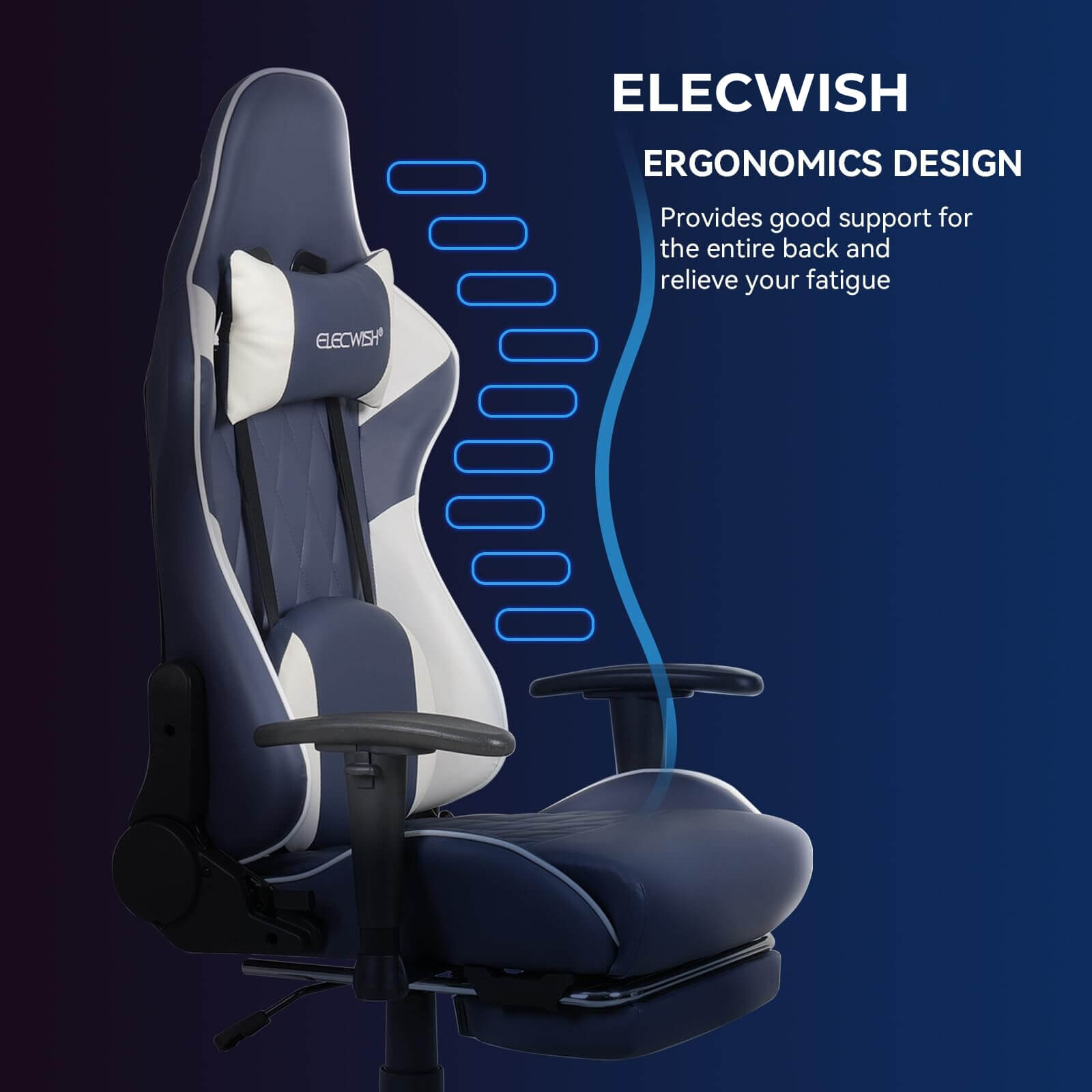 Gaming Chair with Soft Lumbar Suppot OC115 has ergonomic design