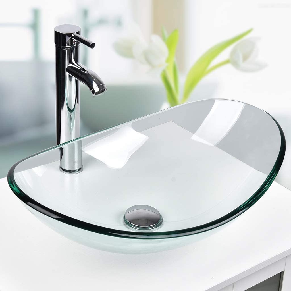 Elecwish clear boat glass sink