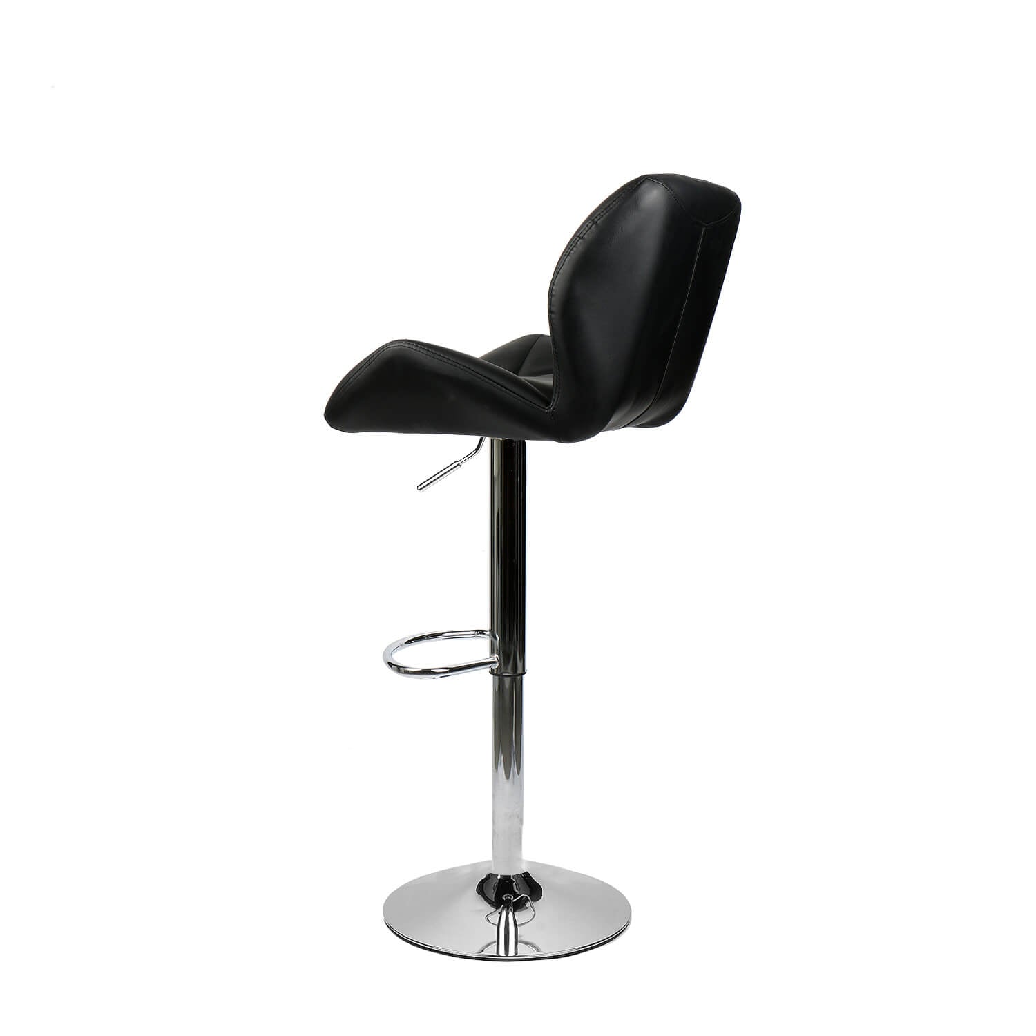 Side view of Elecwish black bar stool