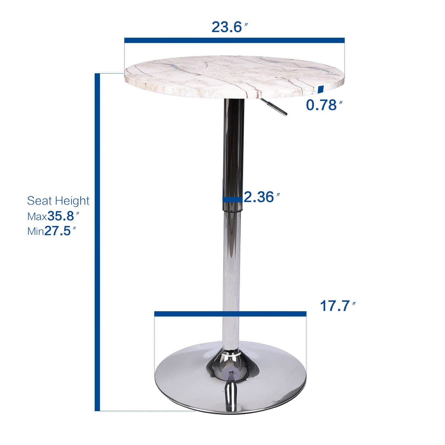 Elecwish marble white bar table size