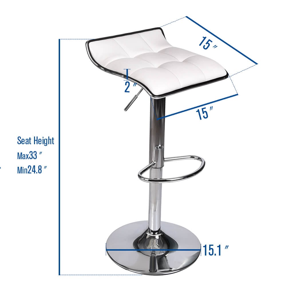 Elecwish Grid White Bar Stools OW006 size