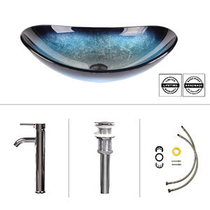 Elecwish blue boat glass sink GB0005-BL parts