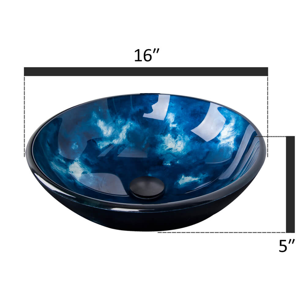 Elecwish blue glass sink BA2007