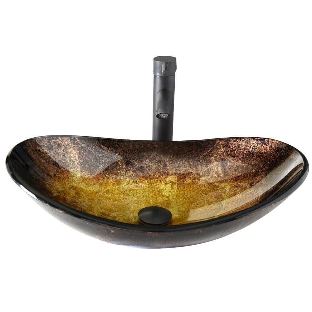 Elecwish gold boat glass sink BA20065