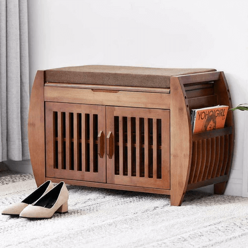 Elecwish Storage Benches 2-Tier Bamboo Shoe Rack HW110