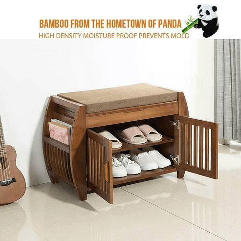 Elecwish Storage Benches 2-Tier Bamboo Shoe Rack HW110