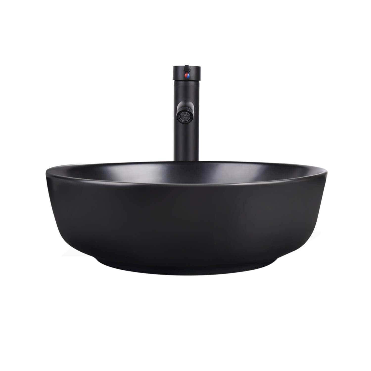 Black Glaze Spraying Ceramic Vessel Sink With Modern Style