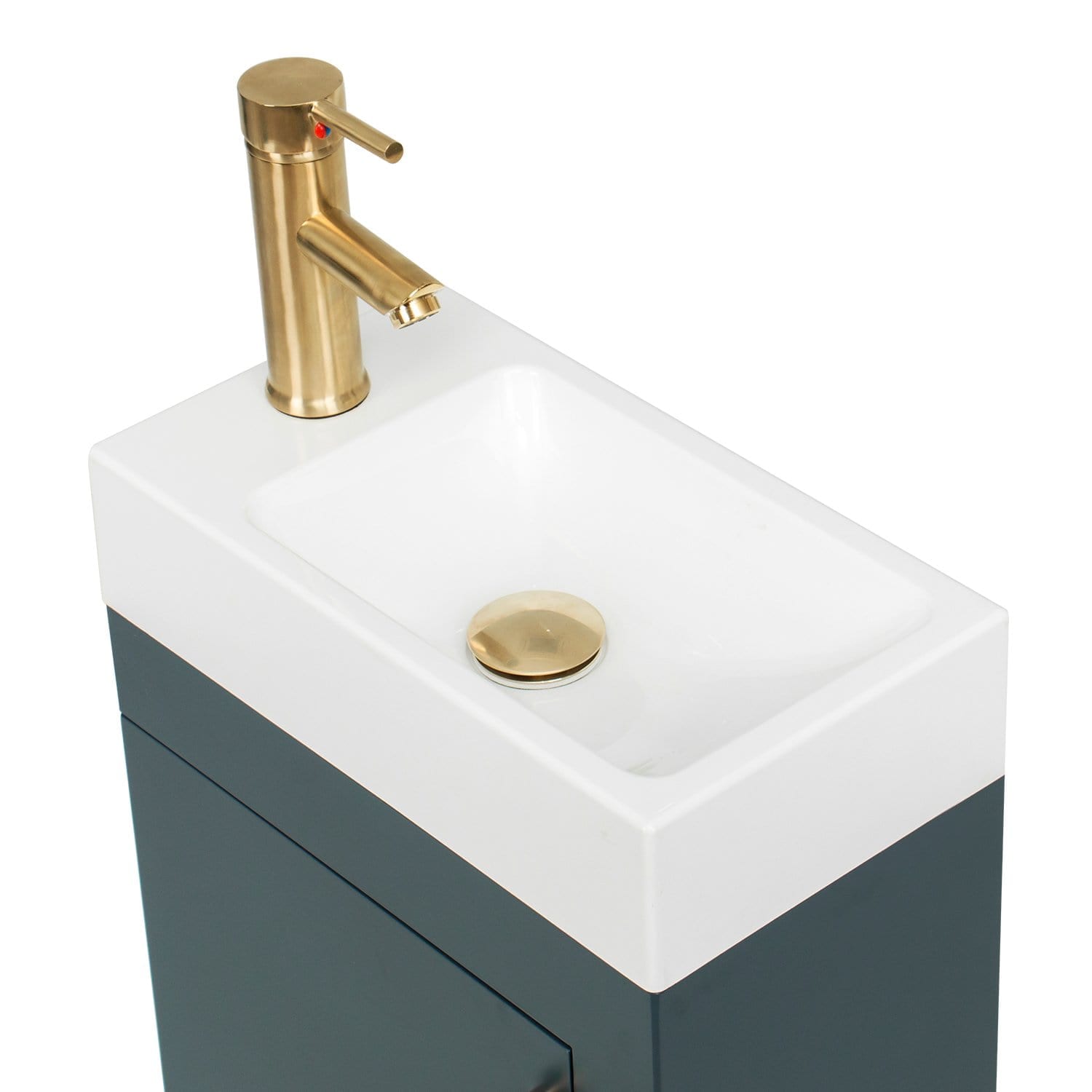 Above view of Elecwish Blue Modern Lavatory Wall-Mounted Vanity Set BV1002