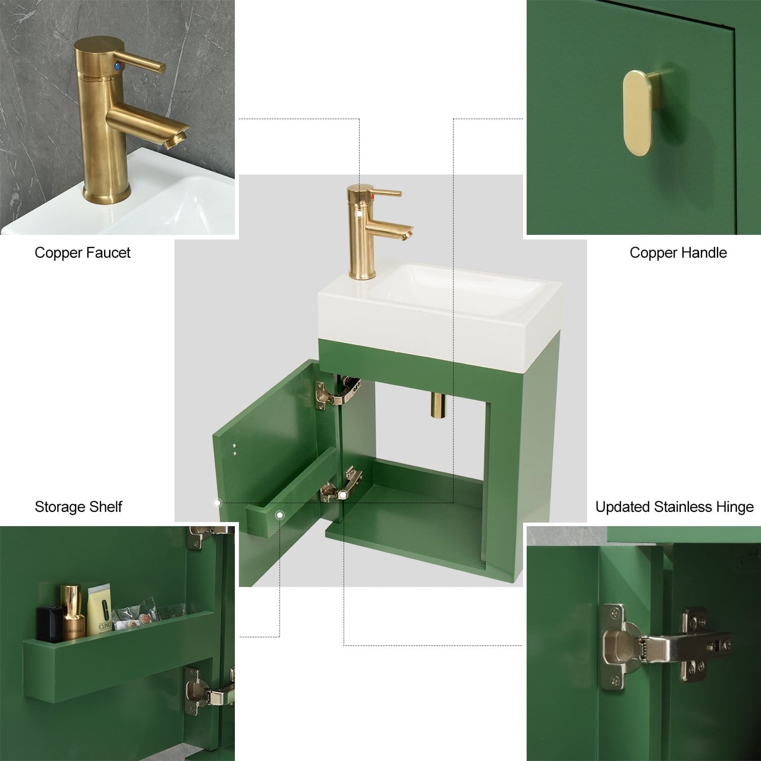 Modern Wall-Mounted Vanity Set, Corrosion-Resistant detail image