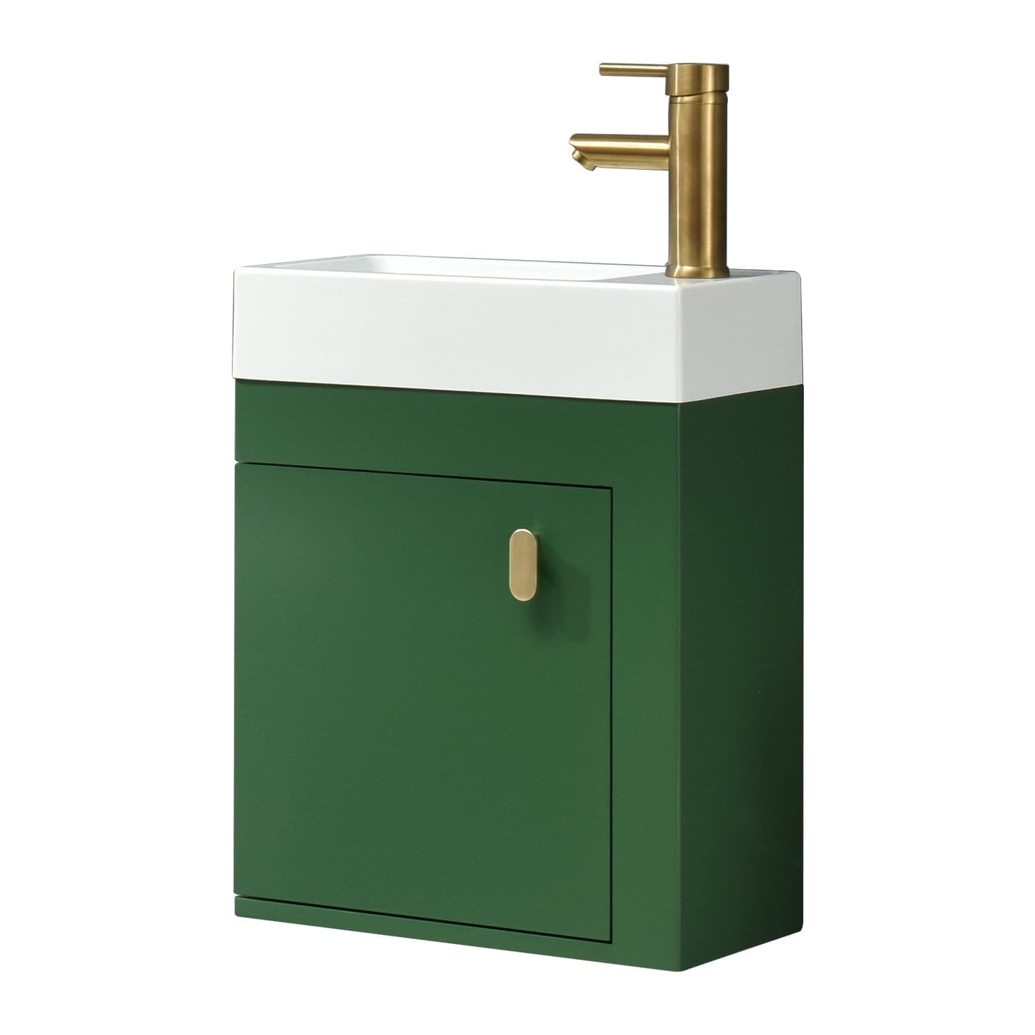 Elecwish Modern Green Lavatory Wall-Mounted Vanity Set BV1002