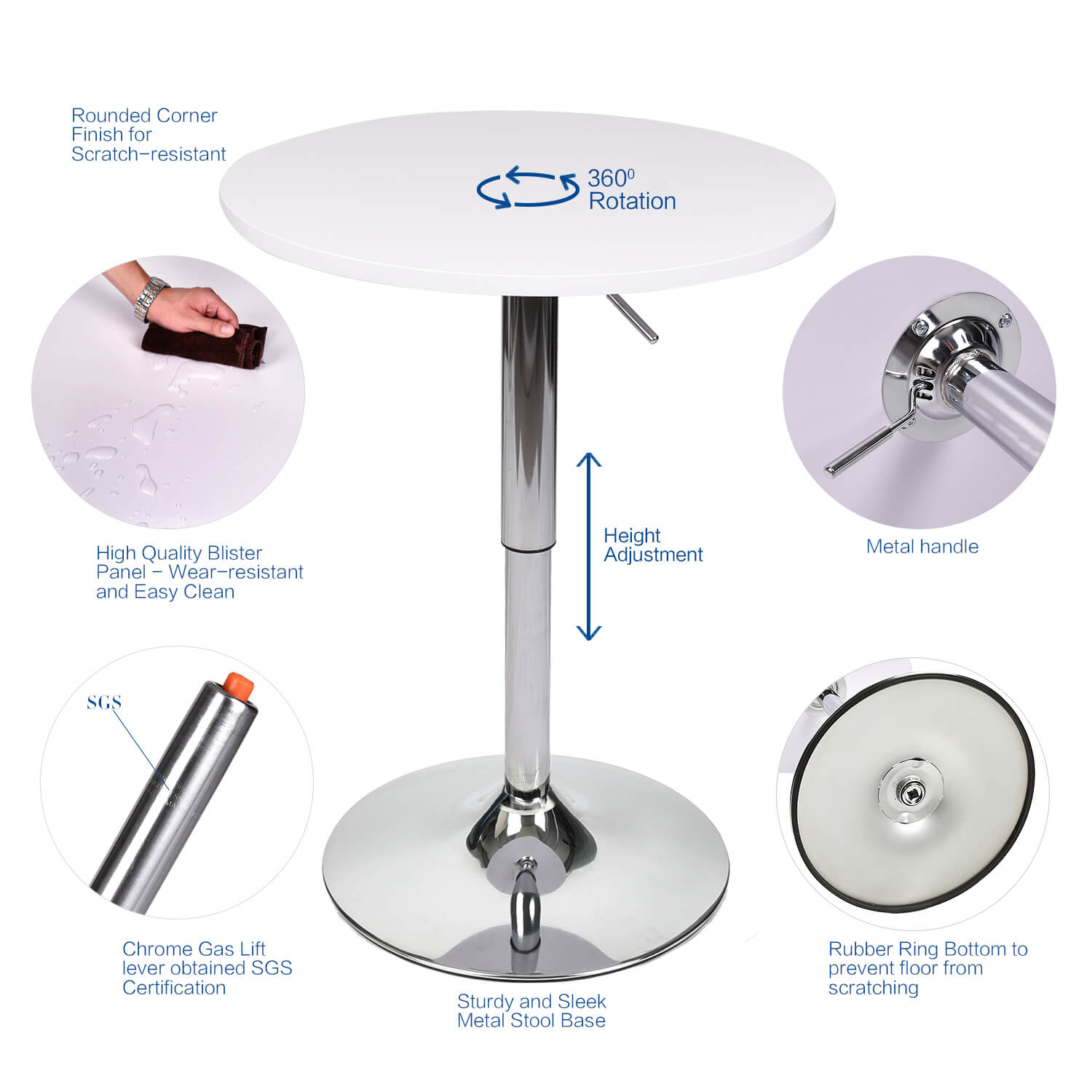 White bar table selling points ow003